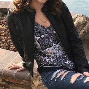 Black leather jacket